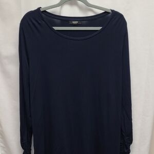 Alfani Midnight Blue Long Sleeve Top gatherered Sleeves 3X